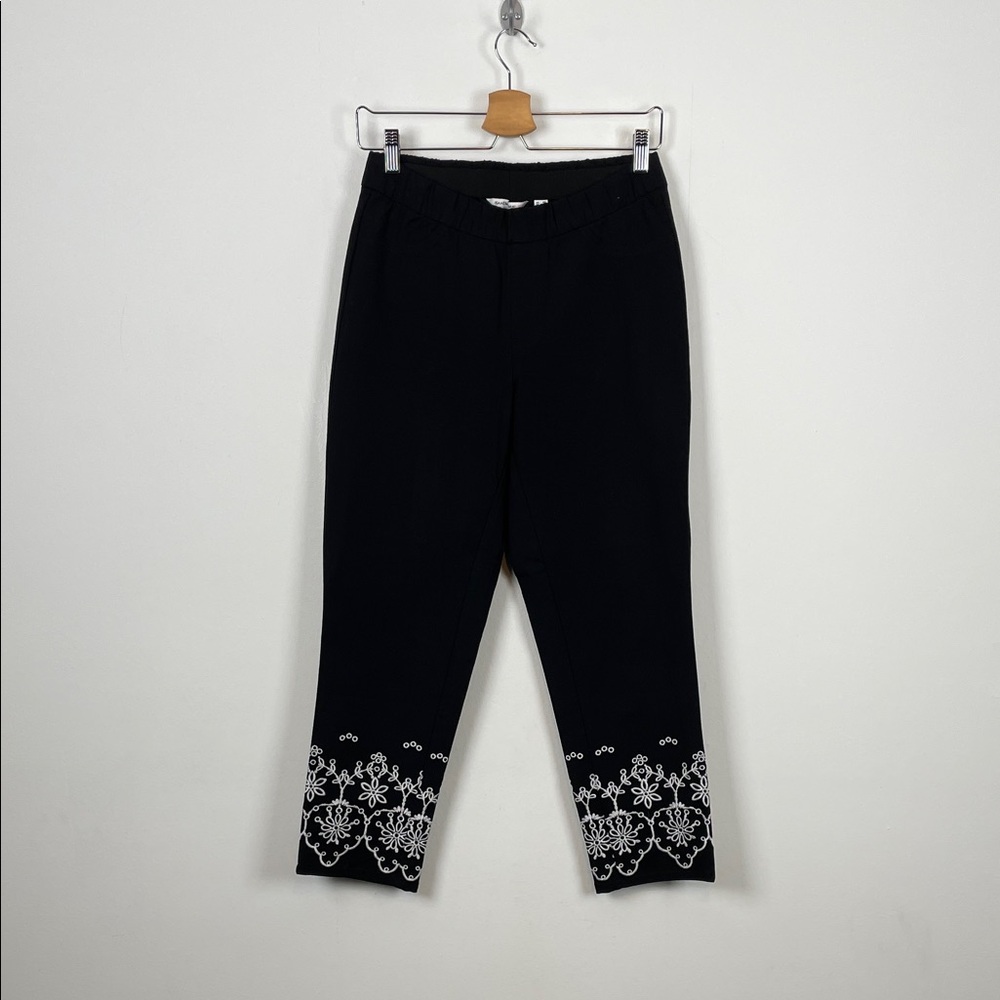 Isaac Mizrahi Live! Straight Leg Pullon Ponte Women's 6 Business Black Pants